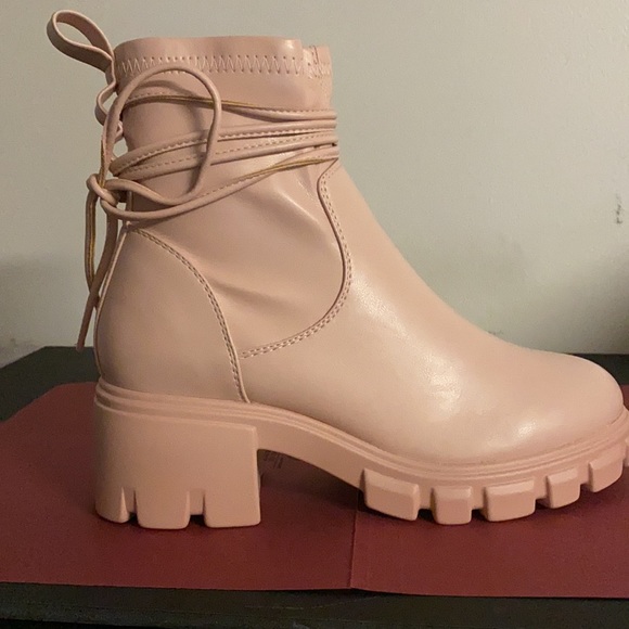Shoe Dazzle - Lug Sole Ankle Bootie in Blush - Picture 2 of 6